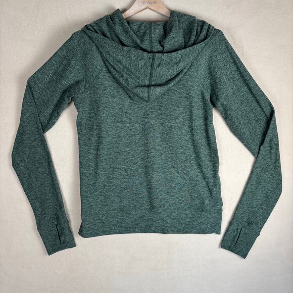 Outdoor Voices Small Women's All Day Pullover Olive Green Cloud Knit Hoodie - Picture 2 of 9